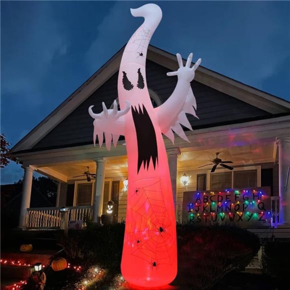 12FT Halloween Inflatables Ghost Outdoor Decorations Blow Up Yard Giant Towering